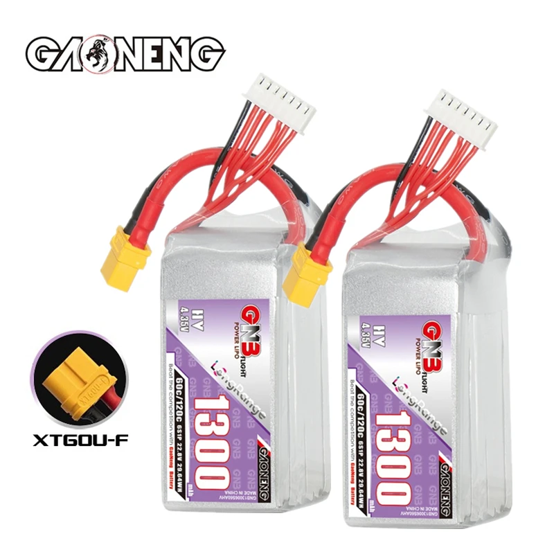 GNB 6S 22.8V 1300mAh 60C/120C Lipo Battery For FPV Racing Drone RC Models Multicopter Frame Parts XT60 Plug 22.8V Battery
GNB 6S 22.8V 1300mAh 60C/120C Lipo Battery For FPV Racing Drone RC Models Multicopter Frame Parts XT60 Plug 22.8V Battery
