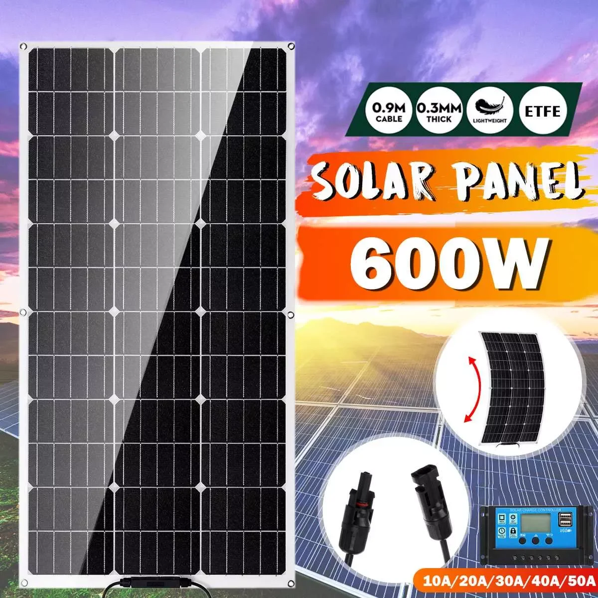 600W Solar Panel 18V USB Kit Complete With 10-50A Controller Solar Cells Moblie Phone Battery Chargerfor Car Yacht RV Boat
600W Solar Panel 18V USB Kit Complete With 10-50A Controller Solar Cells Moblie Phone Battery Chargerfor Car Yacht RV Boat