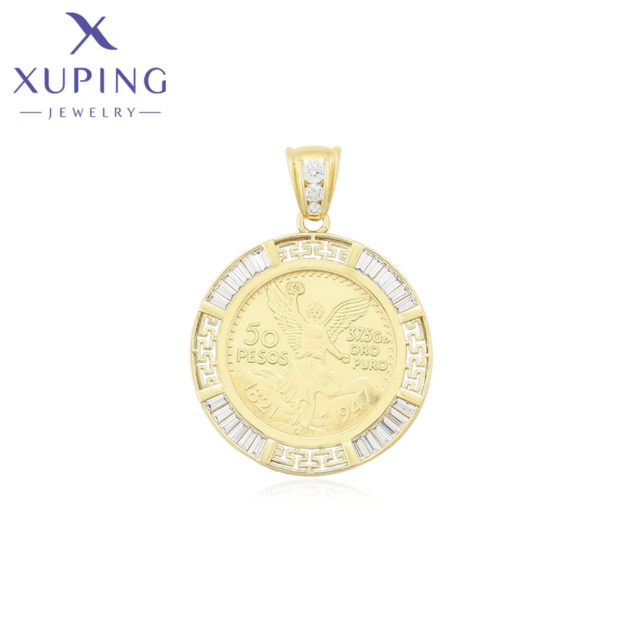 

Xuping Jewelry New Trendy Charm American Style Gold Plated Big Pendant Necklace Jewellery for Women Girl Gift X000454976