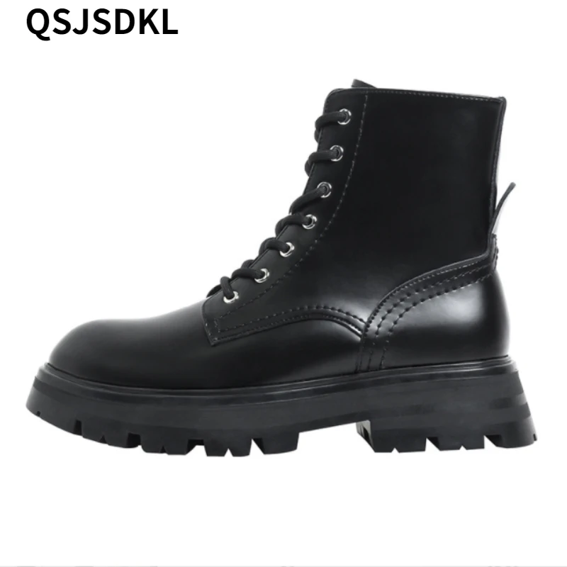 Женские ботильоны из натуральной кожи на платформе, теплые ботинки на шнуровке в британском стиле, большой размер 42, для осени и зимы
Женские ботильоны из натуральной кожи на платформе, теплые ботинки на шнуровке в британском стиле, большой размер 42, для осени и зимы