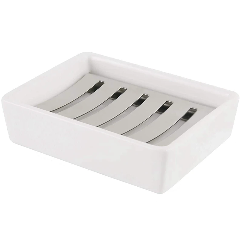 Ceramic Soap Dish Stainless Steel Soap Holder, Ceramic Soap Dish SUS304 Stainless Steel Tray For Shower
Ceramic Soap Dish Stainless Steel Soap Holder, Ceramic Soap Dish SUS304 Stainless Steel Tray For Shower
