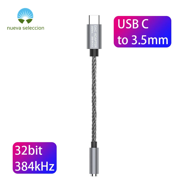 HIFI DAC earphone Amplifier USB Type C to 3.5mm Headphone Jack audio adapter 32bit 384kHz Digital Decoder AUX Converter Android
HIFI DAC earphone Amplifier USB Type C to 3.5mm Headphone Jack audio adapter 32bit 384kHz Digital Decoder AUX Converter Android