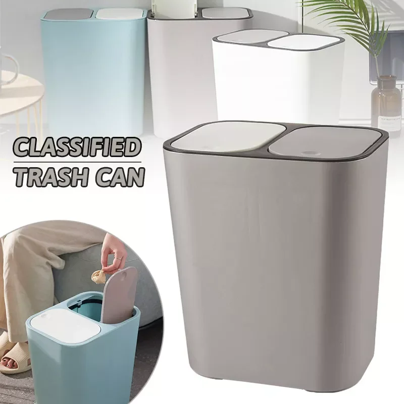 NEW 12 Liter Rectangle Dual Compartment Trash Can Push-Button Recycling Waste Bin Trash Storage Box Classified Dustbin Pressing
NEW 12 Liter Rectangle Dual Compartment Trash Can Push-Button Recycling Waste Bin Trash Storage Box Classified Dustbin Pressing