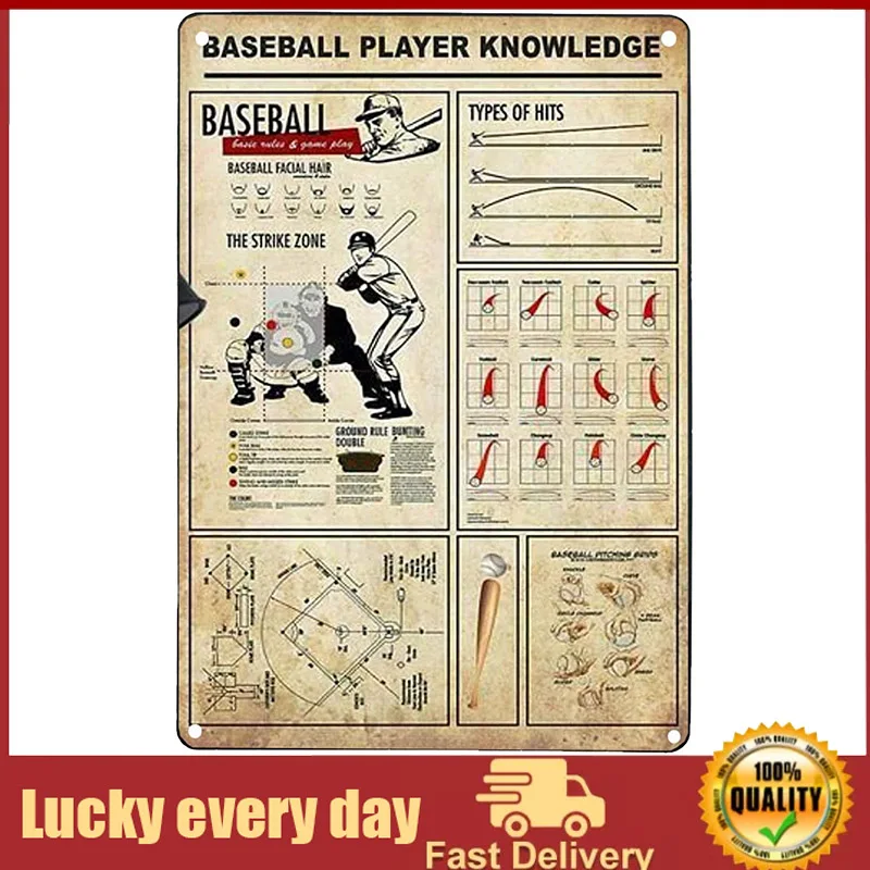 Baseball Knowledge Wall Decor Aluminum Metal Sign Vintage Decor Signs NO Frame Unique Design Metal Signs Vintage
Baseball Knowledge Wall Decor Aluminum Metal Sign Vintage Decor Signs NO Frame Unique Design Metal Signs Vintage