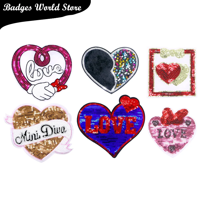 Shiny Heart-shaped Love Bow Tie Hand Sequins Icon Embroidery Applique Patches For Clothing DIY Iron on Badges on the Backpack
Shiny Heart-shaped Love Bow Tie Hand Sequins Icon Embroidery Applique Patches For Clothing DIY Iron on Badges on the Backpack
