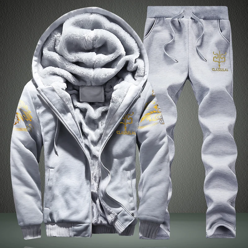 2022 Fall Winter Warm Wool Inner Tracksuit Men Fashion Pattern Print Two Piece Set Hooded Jacket And Pants Suits For Men Outfits
2022 Fall Winter Warm Wool Inner Tracksuit Men Fashion Pattern Print Two Piece Set Hooded Jacket And Pants Suits For Men Outfits