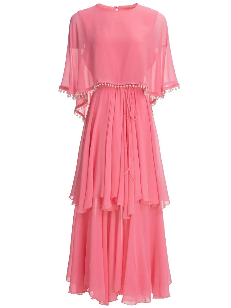 Red RoosaRosee Vintage Princess Beads Cloak Sleeve Adjust Waist Ruffles Dress Female Designer 2022 Party Vestidos Robe Femme
Red RoosaRosee Vintage Princess Beads Cloak Sleeve Adjust Waist Ruffles Dress Female Designer 2022 Party Vestidos Robe Femme