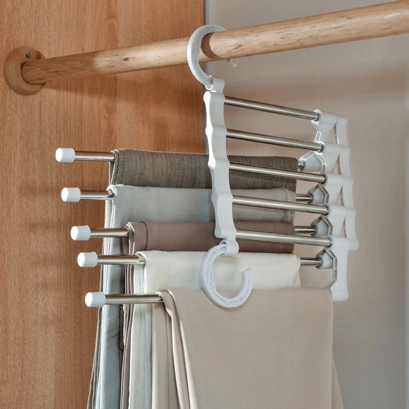 5 in 1 Multifunction Pant Storage Rack towel Shelves Closet Organizer Stainless Steel Wardrobe Adjustable Magic Trouser Hangers
5 in 1 Multifunction Pant Storage Rack towel Shelves Closet Organizer Stainless Steel Wardrobe Adjustable Magic Trouser Hangers