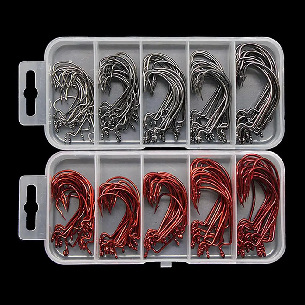 50PCS Hooks Fishing Box Fishing Hooks Set Jig Crank Barbed Hook High Carbon Stainless Steel Wide Gap Offset Fishhook Hook Tackle
50PCS Hooks Fishing Box Fishing Hooks Set Jig Crank Barbed Hook High Carbon Stainless Steel Wide Gap Offset Fishhook Hook Tackle