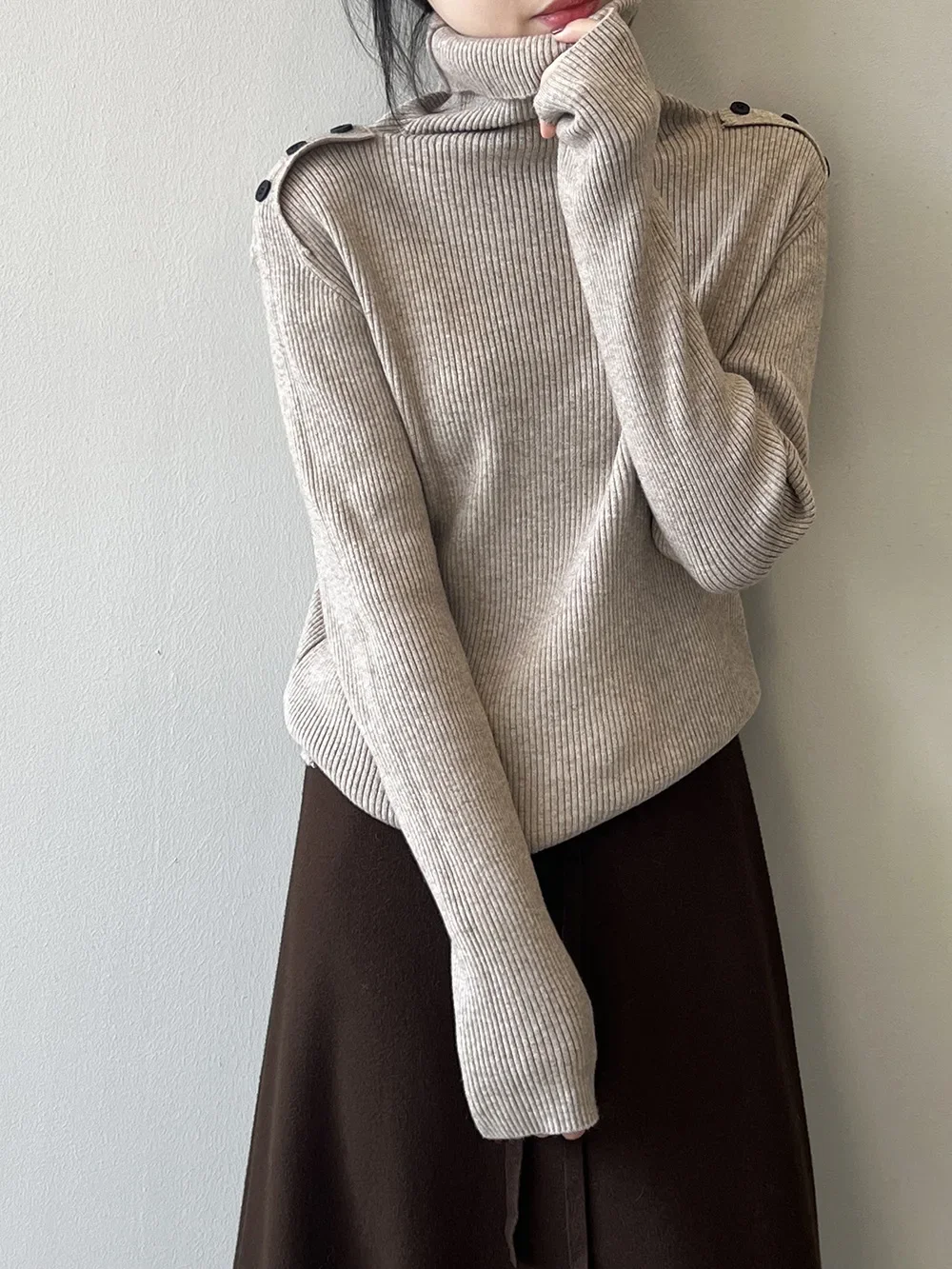 Solid Color Turtleneck Knitted Sweater for Women , Winter New , Long Sleeve Hollow Out Pullover Base Pullovers Top Knitwear
Solid Color Turtleneck Knitted Sweater for Women , Winter New , Long Sleeve Hollow Out Pullover Base Pullovers Top Knitwear