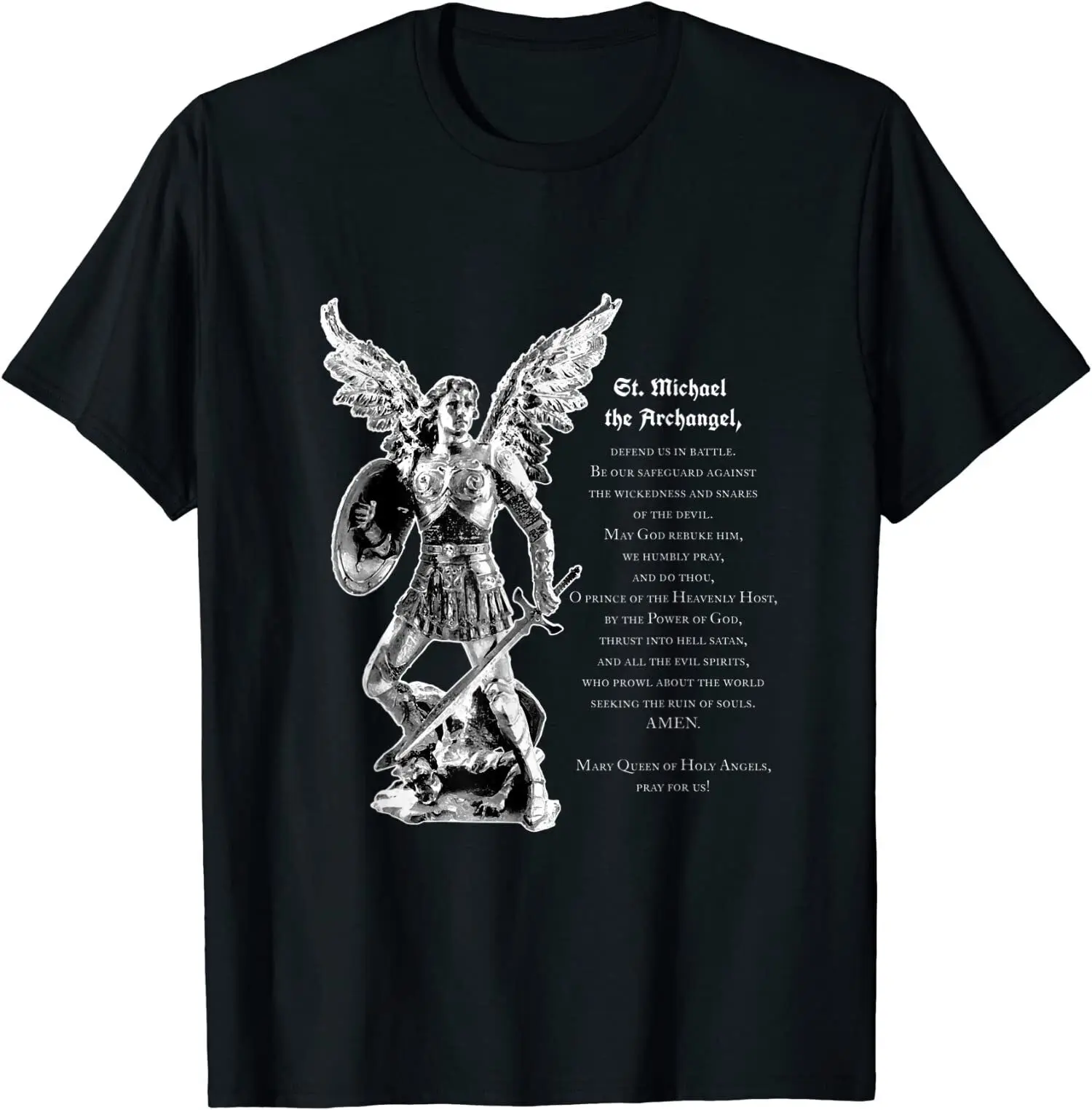 Prayer To St Michael The Archangel Hip Hop Cotton T Shirt Men Casual Short Sleeve Tees Tops Dropshipping
Prayer To St Michael The Archangel Hip Hop Cotton T Shirt Men Casual Short Sleeve Tees Tops Dropshipping