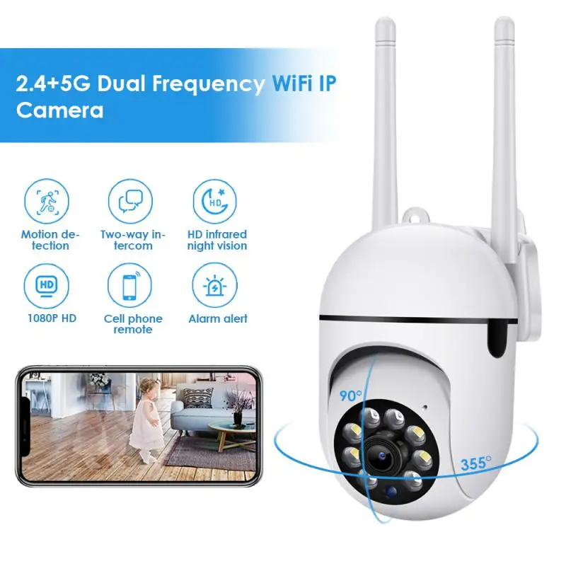2.4+5G Dual Frequency WiFi IP Camera Surveillance Camera Color Night Vision Ai Human Detection Security CCTV Mini Camera
2.4+5G Dual Frequency WiFi IP Camera Surveillance Camera Color Night Vision Ai Human Detection Security CCTV Mini Camera