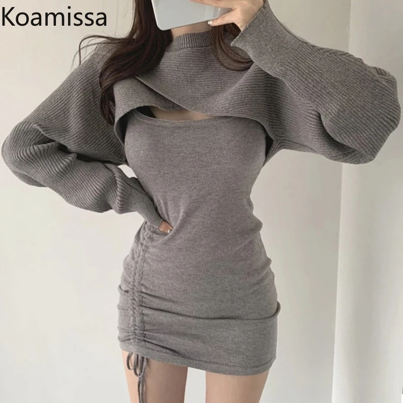 Комплект из двух предметов Koamissa, укороченный пуловер, свитер, короткое трикотажное мини-платье на завязках, модный однотонный женский костю...
Комплект из двух предметов Koamissa, укороченный пуловер, свитер, короткое трикотажное мини-платье на завязках, модный однотонный женский костю...