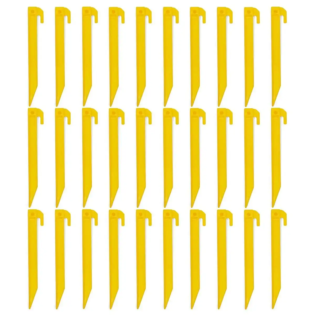 30 Pcs Plastic Ground Tent Stakes for Outdoor Camping, Peg Hooks Nails, Yellow, 7.4 in
30 Pcs Plastic Ground Tent Stakes for Outdoor Camping, Peg Hooks Nails, Yellow, 7.4 in