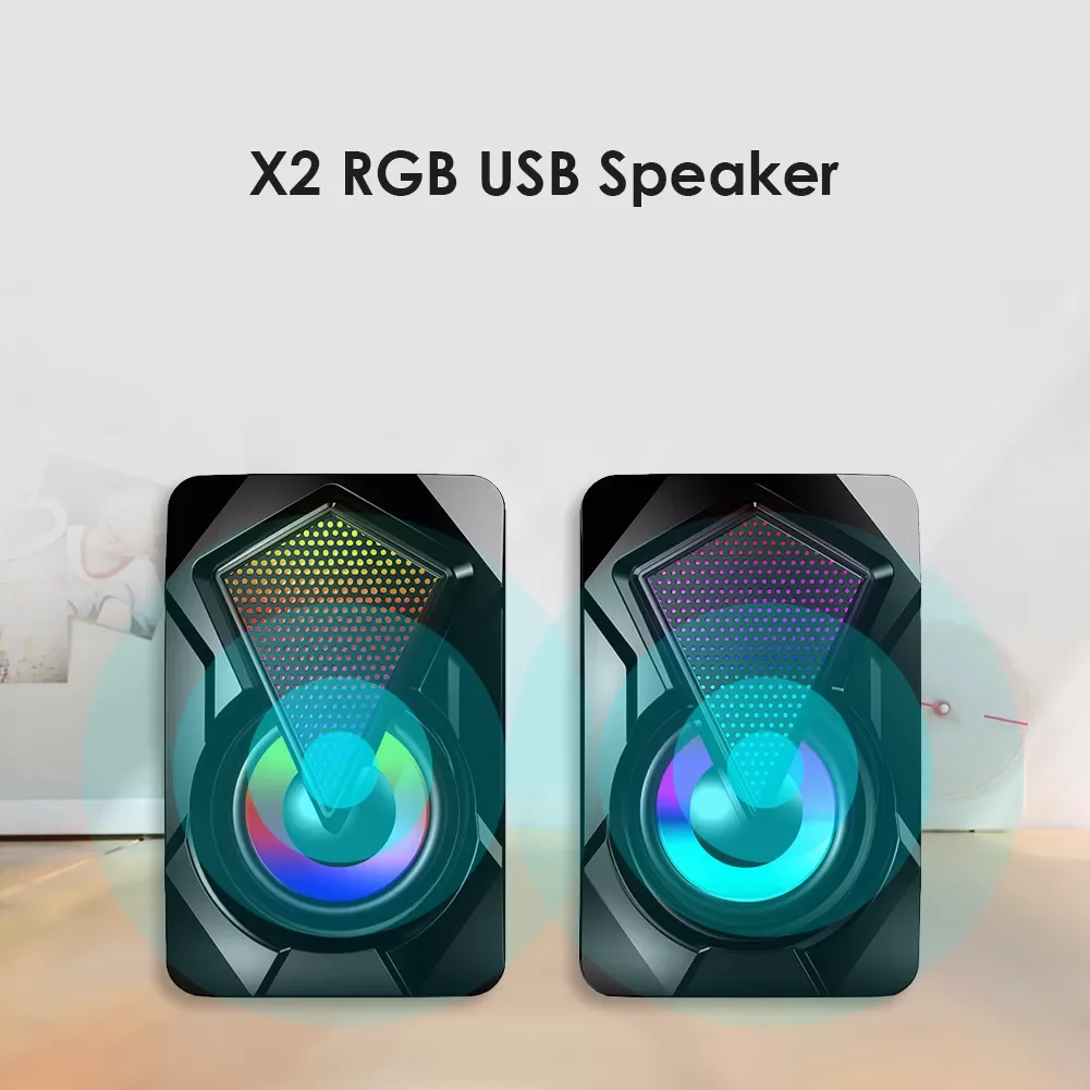 USB Powered Computer Speakers 3Wx2 Multimedia Bass Speakers with RGB Light Stereo Sound Surround Loudspeaker X2
USB Powered Computer Speakers 3Wx2 Multimedia Bass Speakers with RGB Light Stereo Sound Surround Loudspeaker X2