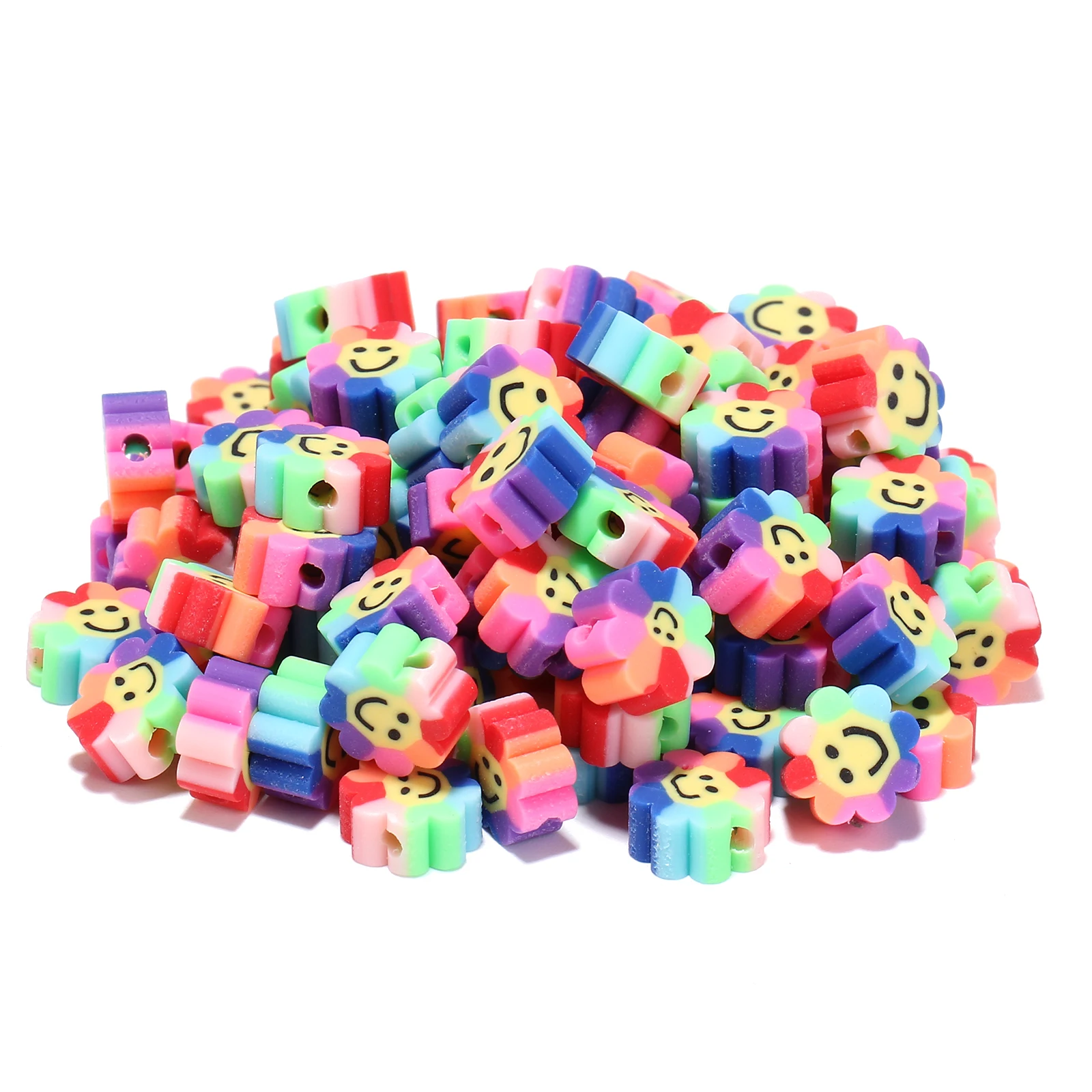 

30Pcs Polymer Clay Beads Heart Flower Animal Spacer Smiley Beads for Jewelry Making DIY Handmade Bracelet Necklace Accessories