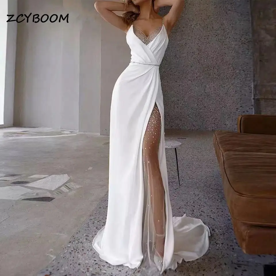 Elegant Wedding Dresses Mermaid Beaded Side Split Bridal Gowns Long Sequin Robe De Mariée 2022 New Zipper Back White Prom Dress
Elegant Wedding Dresses Mermaid Beaded Side Split Bridal Gowns Long Sequin Robe De Mariée 2022 New Zipper Back White Prom Dress