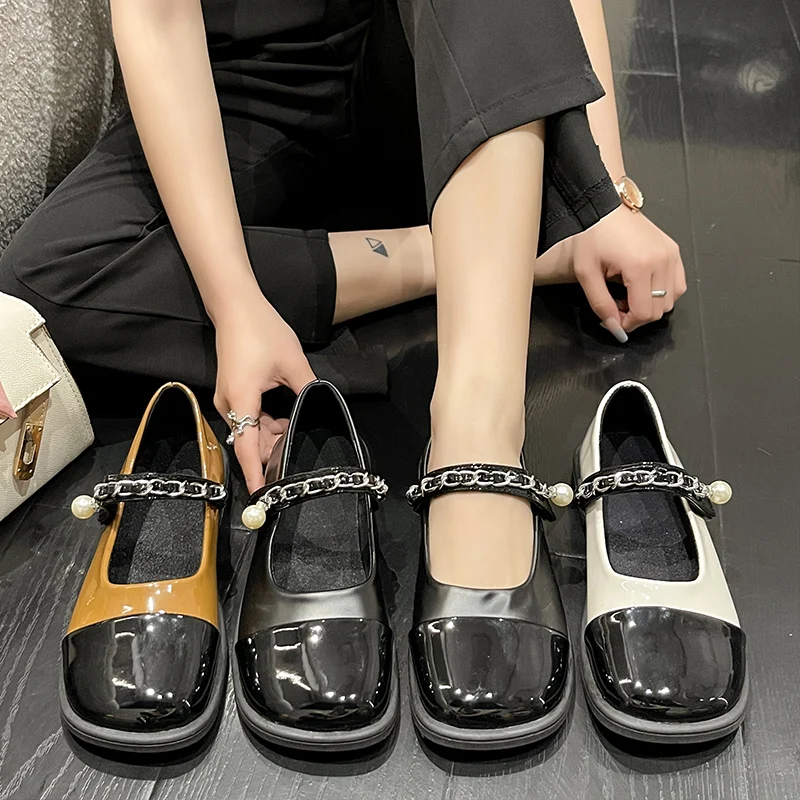 Pearl Decorateion Casual Woman Shoe Oxfords British Style Mixed Colors Square Toe Autumn Modis Shallow Mouth Female Footwear Bea
Pearl Decorateion Casual Woman Shoe Oxfords British Style Mixed Colors Square Toe Autumn Modis Shallow Mouth Female Footwear Bea