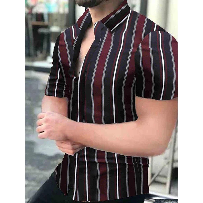Social Men Shirts Hawaii Buttons Shirt Casual Stripe Print Beach Short Sleeve Tops Blouses Men's Clothing Cardigan Party Camisas
Social Men Shirts Hawaii Buttons Shirt Casual Stripe Print Beach Short Sleeve Tops Blouses Men's Clothing Cardigan Party Camisas