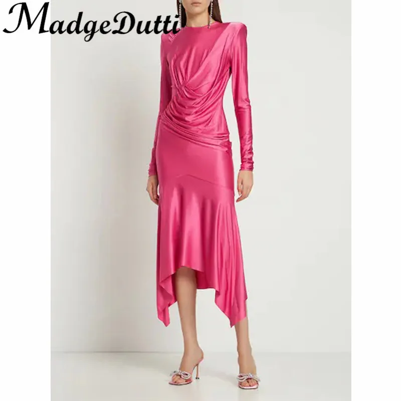 11.9 MadgeDutti Banquet Party Temperament Shoulder Pad O-Neck Ruched Slim Irregular Long Dress Women
11.9 MadgeDutti Banquet Party Temperament Shoulder Pad O-Neck Ruched Slim Irregular Long Dress Women