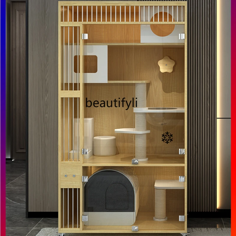 HJ Cat Cage Solid Wood Cat Cabinet Indoor Cat Nest Luxury Cat Villa Cattery Cat House
HJ Cat Cage Solid Wood Cat Cabinet Indoor Cat Nest Luxury Cat Villa Cattery Cat House