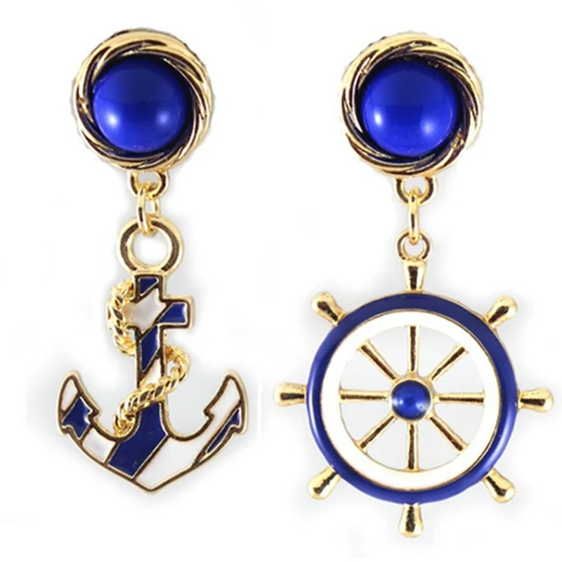 Creative Fashion Beach Style Blue Anchor Design Asymmetric Dangle Earrings Jewelery
Creative Fashion Beach Style Blue Anchor Design Asymmetric Dangle Earrings Jewelery