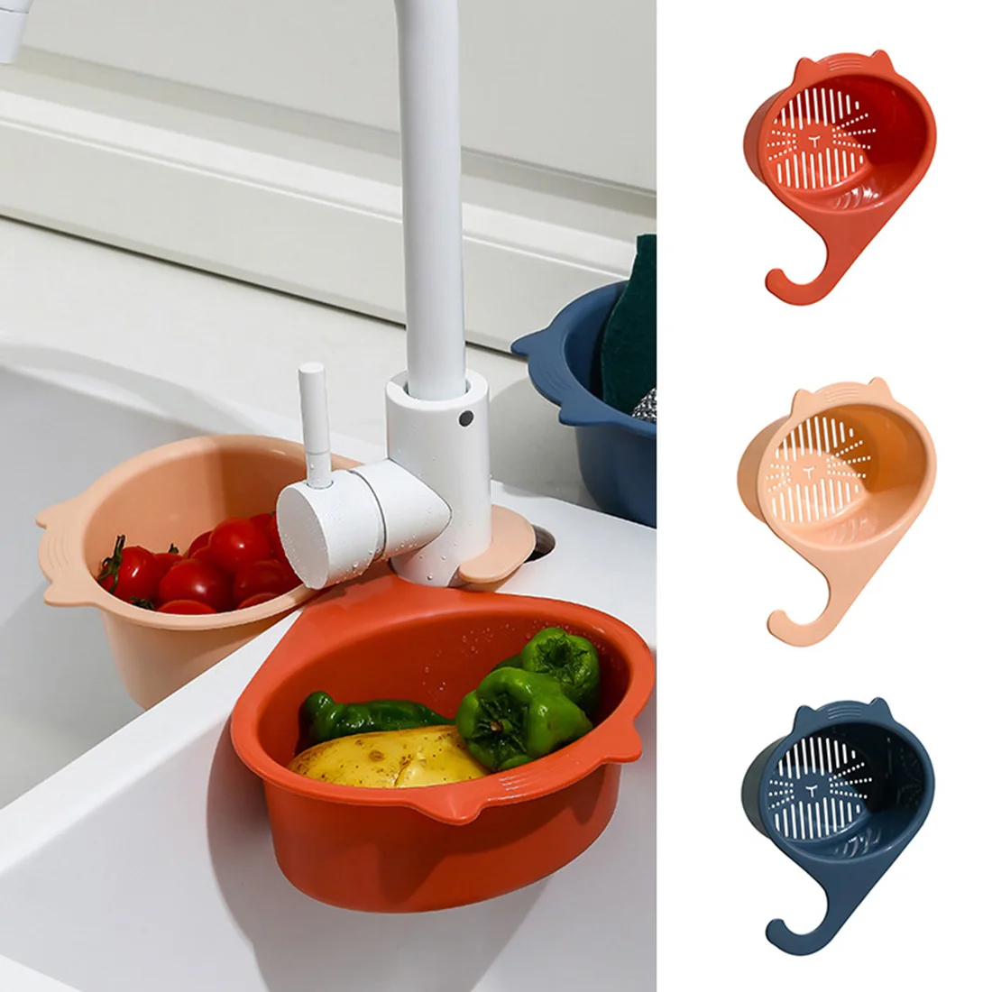 Vegetables Drain Basket Faucet Filter Basket Useful PP Material Sink Strainer Cartoon Cat Fruits And Kitchen Tools
Vegetables Drain Basket Faucet Filter Basket Useful PP Material Sink Strainer Cartoon Cat Fruits And Kitchen Tools