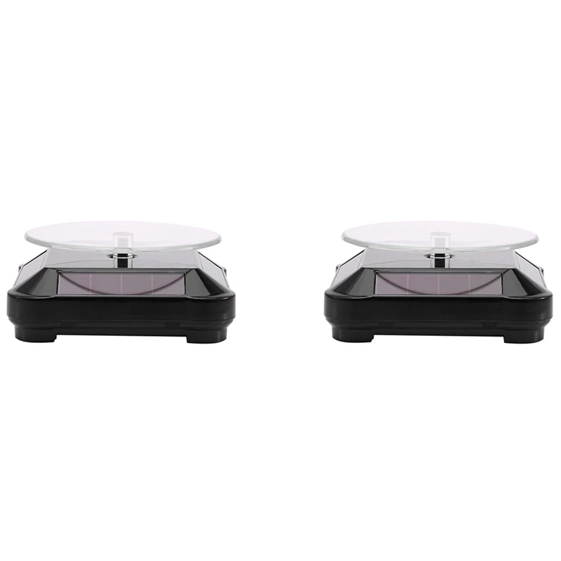 2X Solar Turntable Jewelry Electric Turntable Display Stand Mobile Phone Watch Hand Jade Glasses Tray Black
2X Solar Turntable Jewelry Electric Turntable Display Stand Mobile Phone Watch Hand Jade Glasses Tray Black