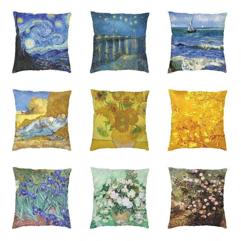 Luxury Vincent Van Gogh Starry Night Sofa Cushion Cover Polyester Art Painting Pillow Case Home Decorative Pillowcase
Luxury Vincent Van Gogh Starry Night Sofa Cushion Cover Polyester Art Painting Pillow Case Home Decorative Pillowcase