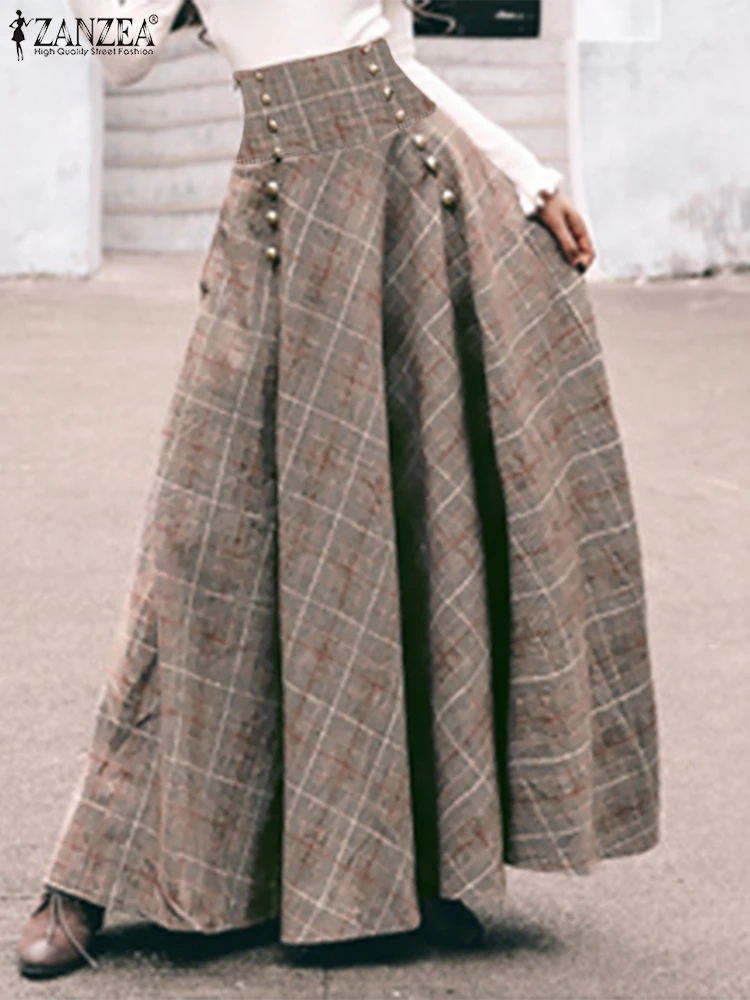 ZANZEA Spring Women Long Skirt High Waist Grid Plaid Check Gonna Oversized Dresses Fashion Loose Vintage Mujer Korean Vestidos
ZANZEA Spring Women Long Skirt High Waist Grid Plaid Check Gonna Oversized Dresses Fashion Loose Vintage Mujer Korean Vestidos