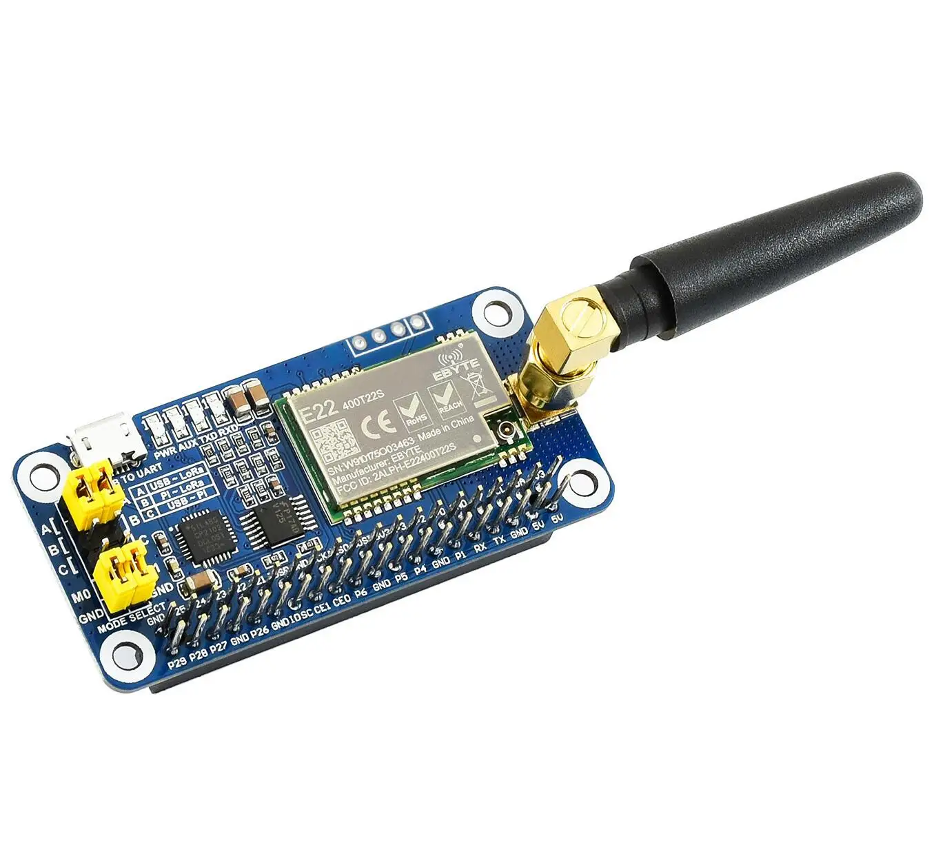 Waveshare SX1268 LoRa HAT for Raspberry Pi 433MHz Frequency Band for Europe Asia Africa
Waveshare SX1268 LoRa HAT for Raspberry Pi 433MHz Frequency Band for Europe Asia Africa