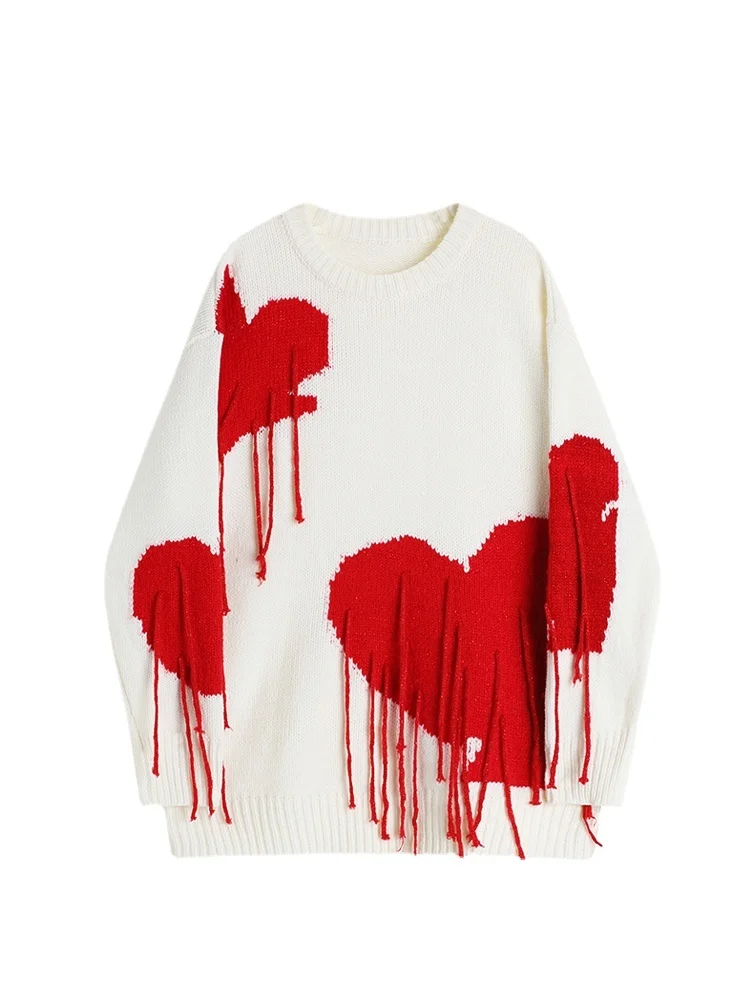 2022 Women Autumn Sweaters Fashion Knitted Streetwear Heart Tassel Pullover Retro Sweater Harajuku Oversize Knitwear Tops Feamle
2022 Women Autumn Sweaters Fashion Knitted Streetwear Heart Tassel Pullover Retro Sweater Harajuku Oversize Knitwear Tops Feamle