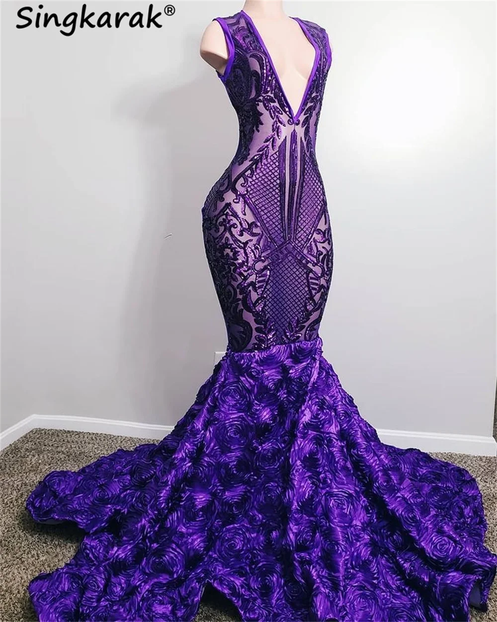 Sparkly Sexy Purple Mermaid Prom Dress 2022 for Black Girls Sequins Aso Ebi Birthday Party Gowns Ruffles Robe De Bal
Sparkly Sexy Purple Mermaid Prom Dress 2022 for Black Girls Sequins Aso Ebi Birthday Party Gowns Ruffles Robe De Bal