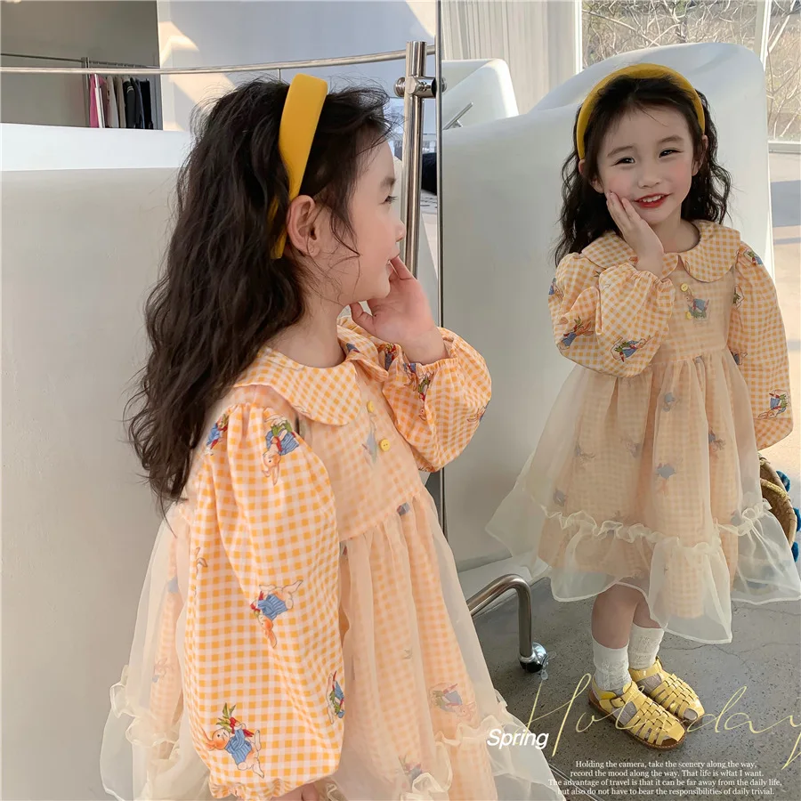 Girls Mesh Dress 2-8T Baby Kids Korean Style Cartoon Sundress Children Summer Clothes Plaid Long Sleeve Outfits Party Dresses 8Y
Girls Mesh Dress 2-8T Baby Kids Korean Style Cartoon Sundress Children Summer Clothes Plaid Long Sleeve Outfits Party Dresses 8Y