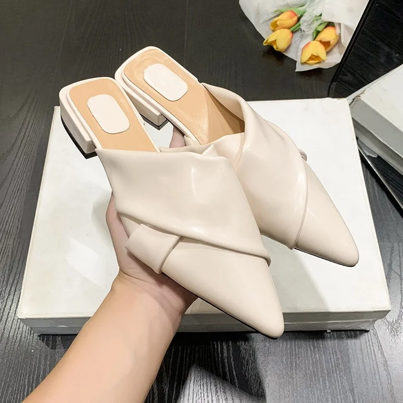 Женские босоножки на высоком каблуке, из ПУ кожи, с острым носком 
Женские босоножки на высоком каблуке, из ПУ кожи, с острым носком