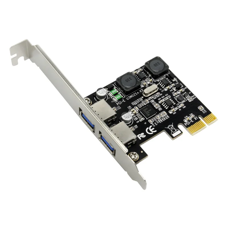 PCIE to 2-Port usb3.0 Adapter Card 2-port usb3.0 Expansion Card No Drive No External Power supply 2U
PCIE to 2-Port usb3.0 Adapter Card 2-port usb3.0 Expansion Card No Drive No External Power supply 2U
