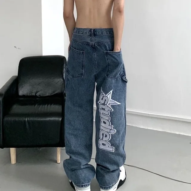 Hip Hop Jeans Men Women Vintage Letter Embroidery Loose Straight Wide Leg Denim Pants Casual Oversize Trousers Streetwear Spring
Hip Hop Jeans Men Women Vintage Letter Embroidery Loose Straight Wide Leg Denim Pants Casual Oversize Trousers Streetwear Spring