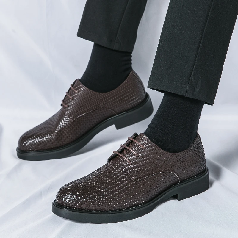 Men's Brown Business Oxford Shoe Shoes Leather Shoes Luxury Brand Woven Pattern Loafers British Style Platform Men Formal Shoes
Men's Brown Business Oxford Shoe Shoes Leather Shoes Luxury Brand Woven Pattern Loafers British Style Platform Men Formal Shoes