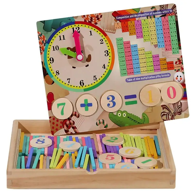 Обучающая деревянная математическая игрушка, двусторонний обучающий подарок для малыша, Дошкольная игра подсчета Монтессори, математическая и подсчетная игрушка
Обучающая деревянная математическая игрушка, двусторонний обучающий подарок для малыша, Дошкольная игра подсчета Монтессори, математическая и подсчетная игрушка