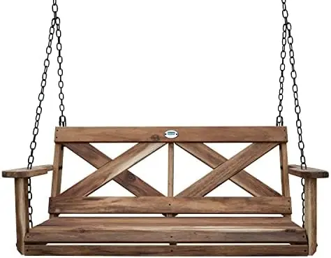 Cedar Farmhouse Outdoor Porch Swing with Chain, Water Resistant, Porch, , Two Person Seating, 600 Lb Weight Capacity, with 4.6 f 
Cedar Farmhouse Outdoor Porch Swing with Chain, Water Resistant, Porch, , Two Person Seating, 600 Lb Weight Capacity, with 4.6 f