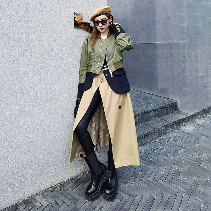 M GIRLS Hit Color Casual Windbreaker For Women Turtleneck Long Sleeve Patchwork Trench Coat Fashion New Clothing 2020 Style
M GIRLS Hit Color Casual Windbreaker For Women Turtleneck Long Sleeve Patchwork Trench Coat Fashion New Clothing 2020 Style