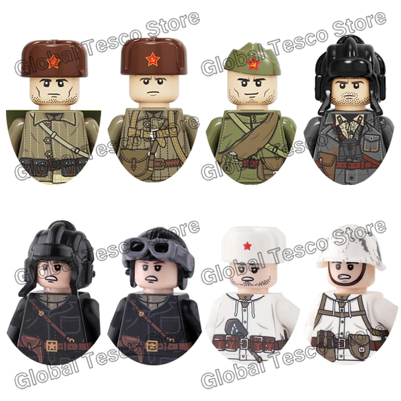 

Ww2 Military Building Blocks Toy Soviet Patriotic War CCCP Russian Army Tank Soldiers Figures Mini Bricks Children's Toys Gifts