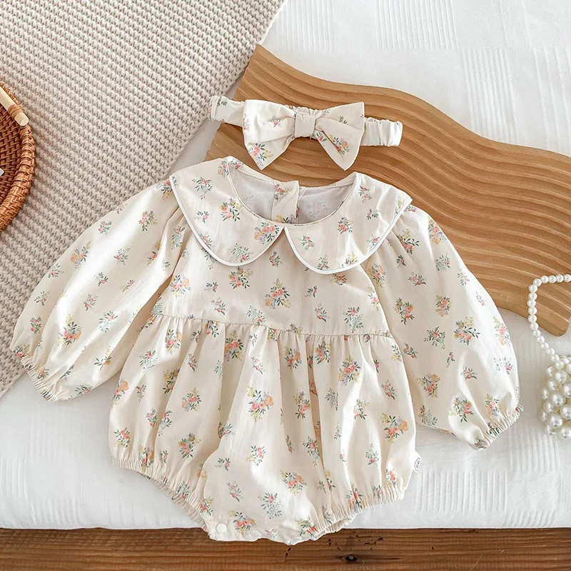 Autumn Spring Children Clothes Toddler Baby Girls Romper Long Sleeved Cotton Floral Printing Infant Baby Jumpsuit+Hair band
Autumn Spring Children Clothes Toddler Baby Girls Romper Long Sleeved Cotton Floral Printing Infant Baby Jumpsuit+Hair band