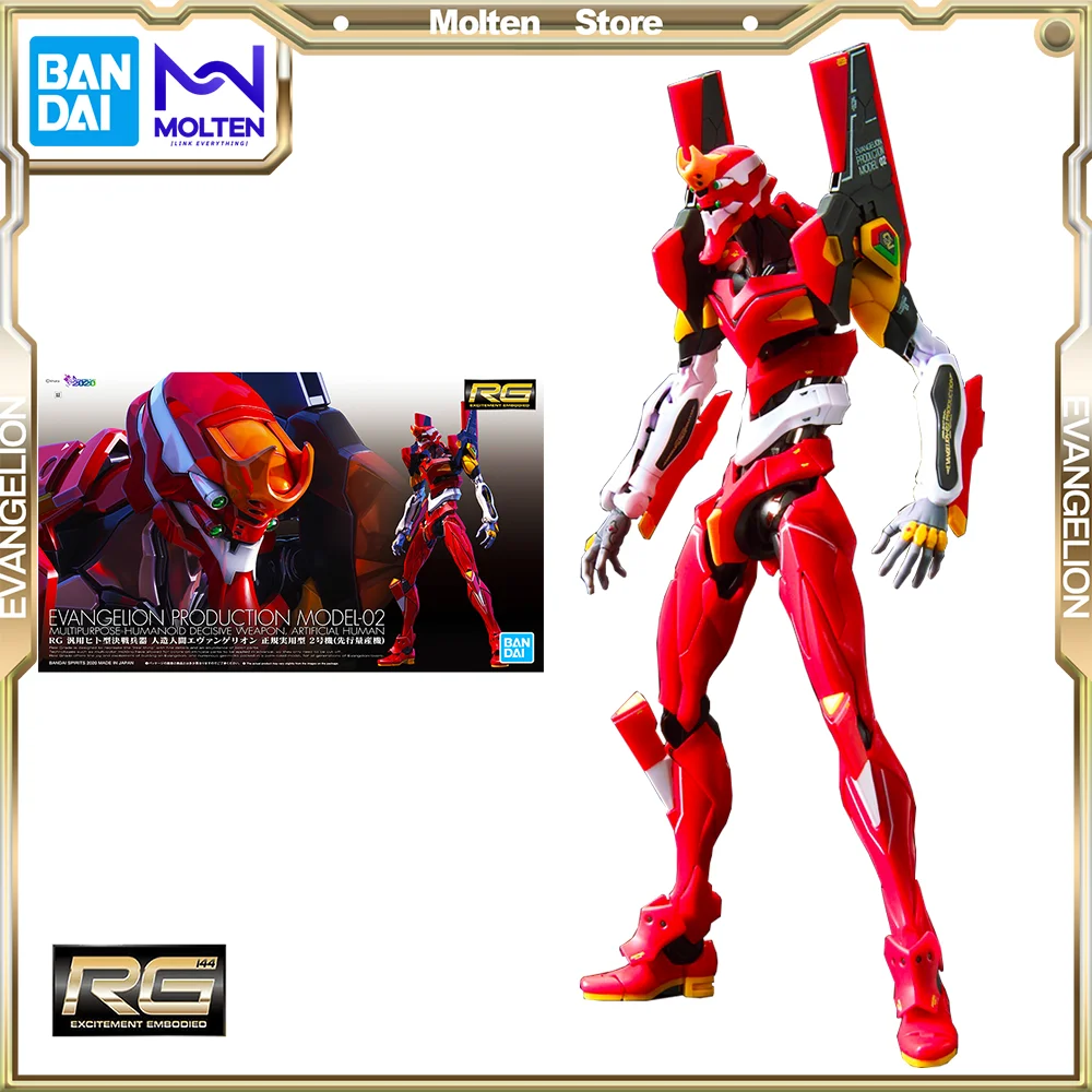 

Bandai Original RG All-Purpose Humanoid Decisive Battle Weapon Artificial Human Evangelion Unit 02 Anime Action Figure Model Kit