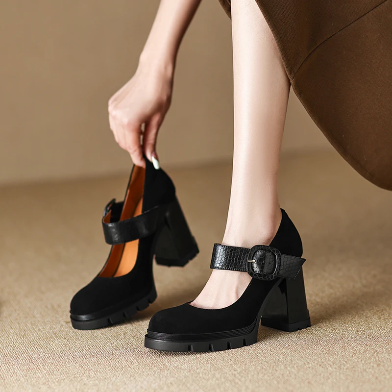 2023 new Spring women pumps natural leather 22-25cm length sheepskin suede+cowhide round toe Buckle Mary Jane shoes high heels
2023 new Spring women pumps natural leather 22-25cm length sheepskin suede+cowhide round toe Buckle Mary Jane shoes high heels