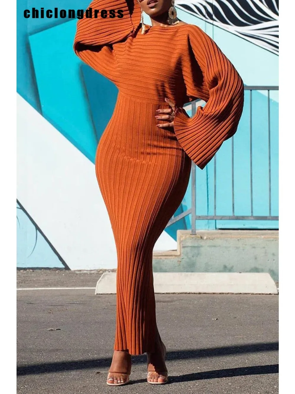 Autumn Winter Fashion Elastic Knitted Dress Women Elegant Solid Round Neck Flare Sleeves Slim Knitted Dress Women
Autumn Winter Fashion Elastic Knitted Dress Women Elegant Solid Round Neck Flare Sleeves Slim Knitted Dress Women