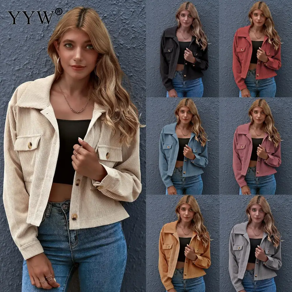 2022 Autumn and Winter Women'S Coat Europe And The United States Fashion Corduroy Shirt Jacket Female Clothing Polyester Lapel
2022 Autumn and Winter Women'S Coat Europe And The United States Fashion Corduroy Shirt Jacket Female Clothing Polyester Lapel