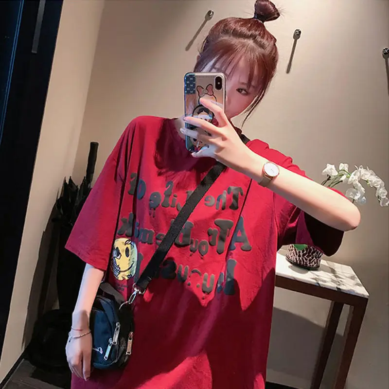 Red Top for Women Short Sleeve T Shirts Female O Cute Vintage Manga Summer Tees Luxury Pulovers In Cotton Kpop Art Youth Clothes
Red Top for Women Short Sleeve T Shirts Female O Cute Vintage Manga Summer Tees Luxury Pulovers In Cotton Kpop Art Youth Clothes