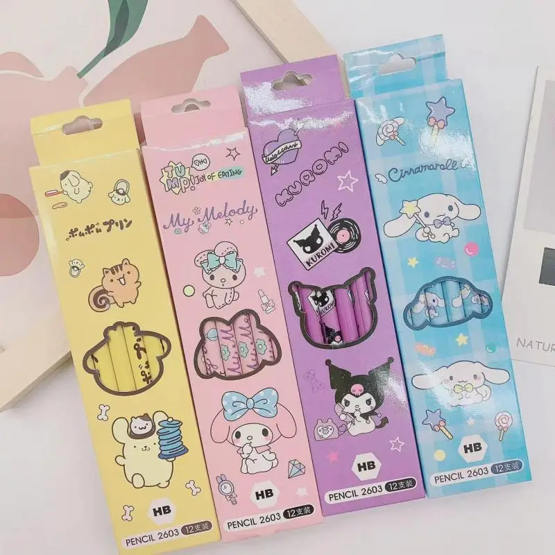 12Pcs Kawaii Sanrioes My Melody Drawing Hb Pencil Cartoon purin Cinnamoroll Kuromi Pen Student Study Sketch Writing Stationery
12Pcs Kawaii Sanrioes My Melody Drawing Hb Pencil Cartoon purin Cinnamoroll Kuromi Pen Student Study Sketch Writing Stationery