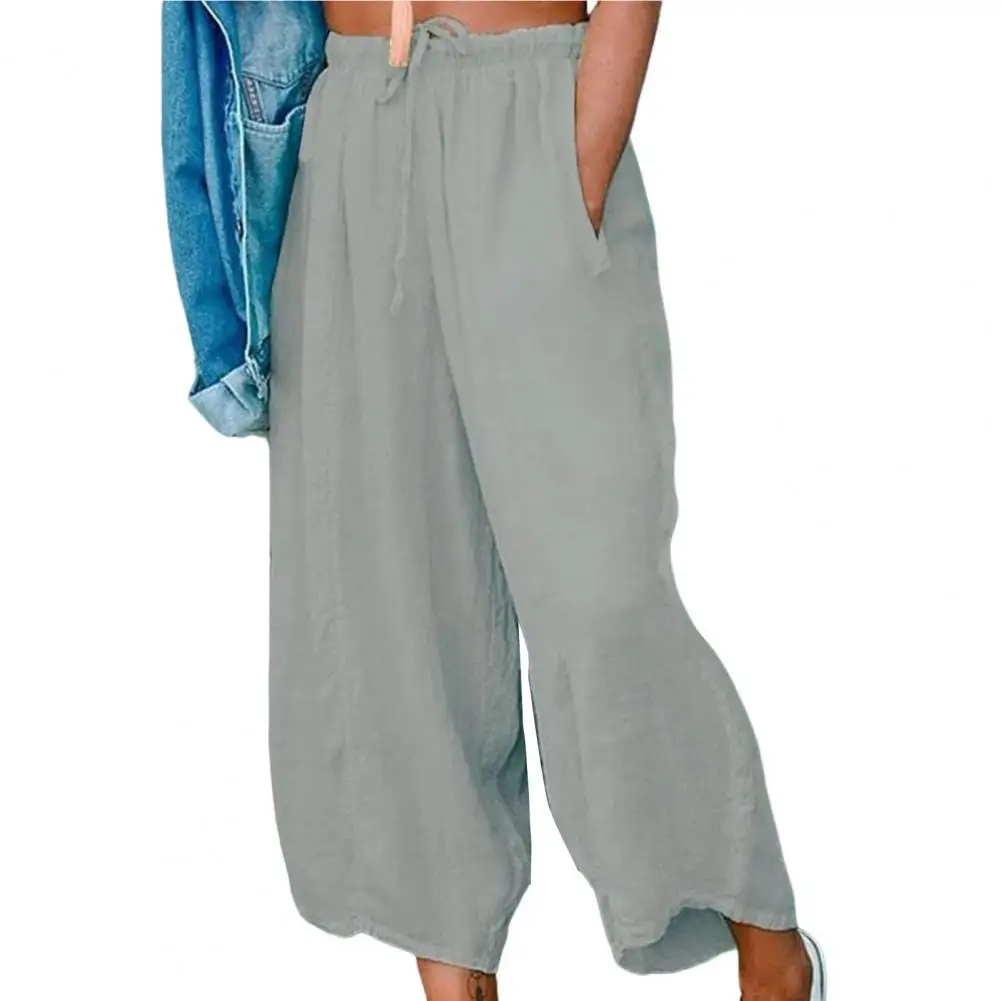 Spring Casual Pants Women High Waist Pockets Drawstring Loose Ankle Length Sports Deep Crotch Solid Color Women Ninth Pants
Spring Casual Pants Women High Waist Pockets Drawstring Loose Ankle Length Sports Deep Crotch Solid Color Women Ninth Pants